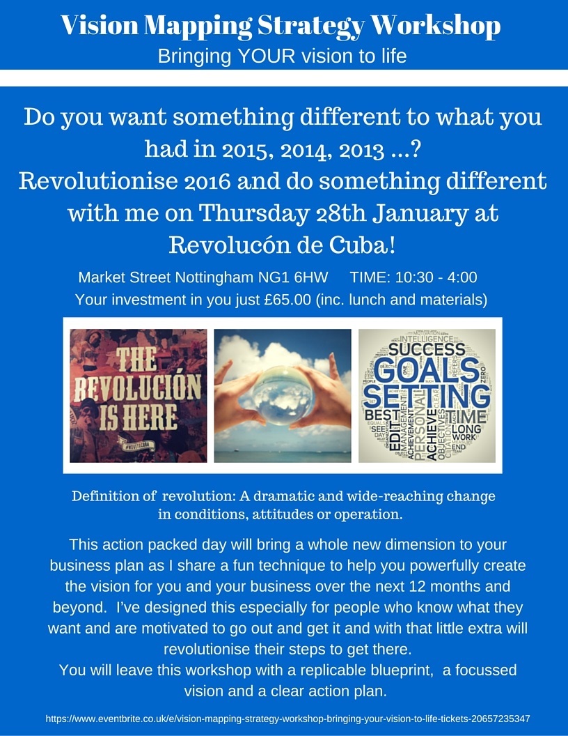 Flyer - Vision Mapping Strategy Workshop ~ Bringing you Vision to life!
