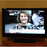 Deborah Labbate on BBC New 24  talking about the Work Place Parking Levy